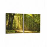 Olla 14045K2Y Doğa / Manzara Görseli Kare 2'li Yatay Kanvas Tablo (Ölçü: 65X30)