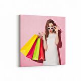 Olla 16989K Model / Manken Görseli Kare Kanvas Tablo (Ölçü: 30X30)