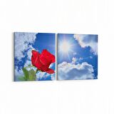 Olla 10825K2Y Ağaç Görseli Kare 2'li Yatay Kanvas Tablo (Ölçü: 85X40)