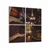 Olla 15151K4 Gıda Görseli Kare 4'lü Kanvas Tablo (Ölçü: 125X125)