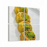 Olla 15161K4 Gıda Görseli Kare 4'lü Kanvas Tablo (Ölçü: 125X125)