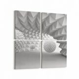 Olla 10429K4 Abstract Tünel Görsel Kare 4'lü Kanvas Tablo (Ölçü: 125X125)