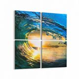 Olla 12868K4 Deniz / Okyanus Görseli Kare 4'lü Kanvas Tablo (Ölçü: 145X145)