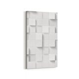 Olla 10461DD Beyaz Kabartma Görseli Dikey Dar Kanvas Tablo (Ölçü: 30X60)