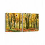 Olla 14354K2Y Doğa / Manzara Görseli Kare 2'li Yatay Kanvas Tablo (Ölçü: 85X40)