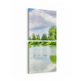 Olla 14446K2D Doğa / Manzara Görseli Kare 2'li Dikey Kanvas Tablo (Ölçü: 30X65)