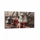 Olla 15137K2Y Gıda Görseli Kare 2'li Yatay Kanvas Tablo (Ölçü: 145X70)