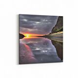 Olla 16042K Günbatımı Görseli Kare Kanvas Tablo (Ölçü: 25X25)