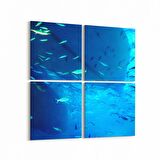 Olla 12891K4 Deniz / Okyanus Görseli Kare 4'lü Kanvas Tablo (Ölçü: 145X145)