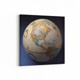 Olla 16194K Harita Görseli Kare Kanvas Tablo (Ölçü: 25X25)