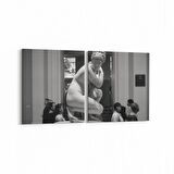 Olla 16255K2Y Heykel / Sanat Görseli Kare 2'li Yatay Kanvas Tablo (Ölçü: 65X30)