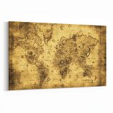 Olla 16206Y Harita Görseli Yatay Kanvas Tablo (Ölçü: 30X20)