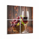 Olla 15001K4 Gıda Görseli Kare 4'lü Kanvas Tablo (Ölçü: 145X145)