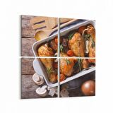 Olla 15131K4 Gıda Görseli Kare 4'lü Kanvas Tablo (Ölçü: 145X145)