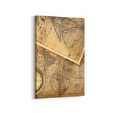 Olla 16216D Harita Görseli Dikey Kanvas Tablo (Ölçü: 20X30)