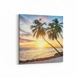 Olla 15984K Günbatımı Görseli Kare Kanvas Tablo (Ölçü: 30X30)