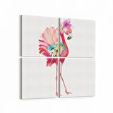 Olla 12709K4 Çocuk Odası Görseli 4'lü Kanvas Tablo (Ölçü: 65X65)