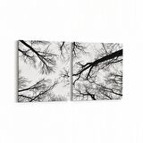 Olla 10943K2Y Ağaç Görseli Kare 2'li Yatay Kanvas Tablo (Ölçü: 125X60)