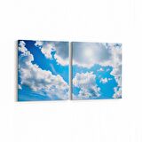 Olla 15530K2Y Gökyüzü Bulut Görseli Kare 2'li Yatay Kanvas Tablo (Ölçü: 65X30)