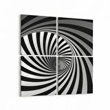 Olla 10266K4 Abstract Girdap Görsel Kare 4'lü Kanvas Tablo (Ölçü: 65X65)