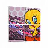 Olla 12765K4 Çocuk Odası Görseli 4'lü Kanvas Tablo (Ölçü: 145X145)