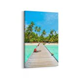 Olla 16513D Kumsal / Sahil Görseli Dikey Kanvas Tablo (Ölçü: 100X150)