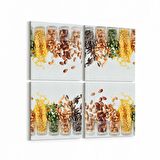 Olla 15000K4 Gıda Görseli Kare 4'lü Kanvas Tablo (Ölçü: 145X145)