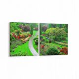 Olla 13937K2Y Doğa / Manzara Görseli Kare 2'li Yatay Kanvas Tablo (Ölçü: 125X60)