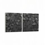 Olla 10030K2Y Abstract 3 Boyut Görsel Kare 2'li Yatay Kanvas Tablo (Ölçü: 105X50)