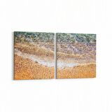 Olla 16417K2Y Kumsal / Sahil Görseli Kare 2'li Yatay Kanvas Tablo (Ölçü: 145X70)
