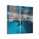 Olla 13035K4 Deniz / Okyanus Görseli Kare 4'lü Kanvas Tablo (Ölçü: 145X145)
