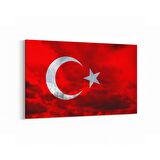 Olla 17551Y Türk Bayrağı Görseli Yatay Kanvas Tablo (Ölçü: 30X20)