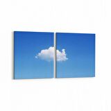 Olla 15411K2Y Gökyüzü Bulut Görseli Kare 2'li Yatay Kanvas Tablo (Ölçü: 125X60)