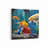 Olla 12145K Akvaryum / Balık Görseli Kare Kanvas Tablo (Ölçü: 25X25)