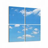Olla 15736K4 Gökyüzü Bulut Görseli Kare 4'lü Kanvas Tablo (Ölçü: 105X105)