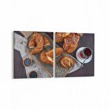 Olla 15075K2Y Gıda Görseli Kare 2'li Yatay Kanvas Tablo (Ölçü: 85X40)