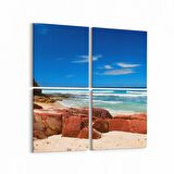 Olla 16357K4 Kumsal / Sahil Görseli Kare 4'lü Kanvas Tablo (Ölçü: 145X145)