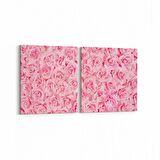 Olla 11628K2Y Çiçek Görseli Kare 2'li Yatay Kanvas Tablo (Ölçü: 65X30)