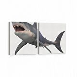 Olla 12611K2Y Hayvanlar Alemi Görseli Kare 2'li Yatay Kanvas Tablo (Ölçü: 125X60)