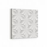 Olla 10459K Beyaz Kabartma Görseli Kare Kanvas Tablo (Ölçü: 25X25)