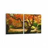 Olla 14588K2Y Doğa / Manzara Görseli Kare 2'li Yatay Kanvas Tablo (Ölçü: 145X70)