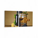 Olla 15077K2Y Gıda Görseli Kare 2'li Yatay Kanvas Tablo (Ölçü: 65X30)