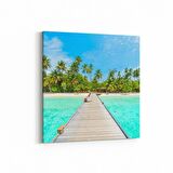 Olla 16510K Kumsal / Sahil Görseli Kare Kanvas Tablo (Ölçü: 90X90)