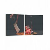 Olla 15309K2Y Gıda Görseli Kare 2'li Yatay Kanvas Tablo (Ölçü: 125X60)