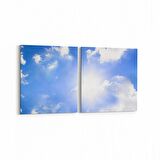 Olla 15491K2Y Gökyüzü Bulut Görseli Kare 2'li Yatay Kanvas Tablo (Ölçü: 85X40)