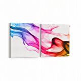 Olla 10127K2Y Abstract Görsel Kare 2'li Yatay Kanvas Tablo (Ölçü: 145X70)