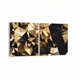 Olla 10104K2Y Abstract Görsel Kare 2'li Yatay Kanvas Tablo (Ölçü: 85X40)