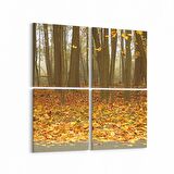 Olla 14449K4 Doğa / Manzara Görseli Kare 4'lü Kanvas Tablo (Ölçü: 145X145)