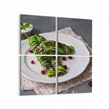 Olla 15044K4 Gıda Görseli Kare 4'lü Kanvas Tablo (Ölçü: 125X125)