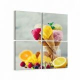 Olla 14974K4 Gıda Görseli Kare 4'lü Kanvas Tablo (Ölçü: 145X145)